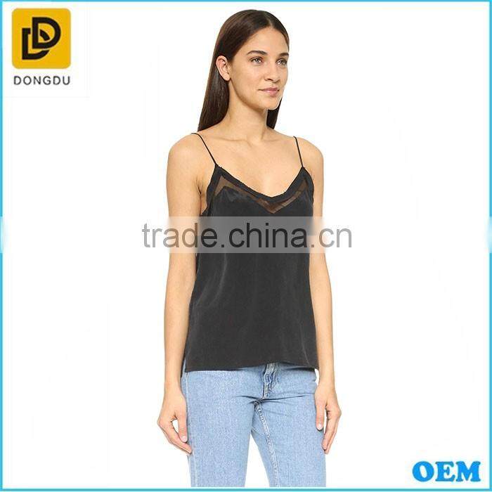 Nest arrival Sexy black silk lace closure tops women