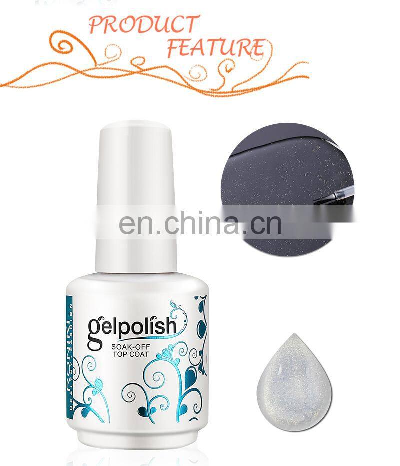 Wholesale UV gel RONIKI high gloss top coat gel polish 15ml 26colors pearl top coat