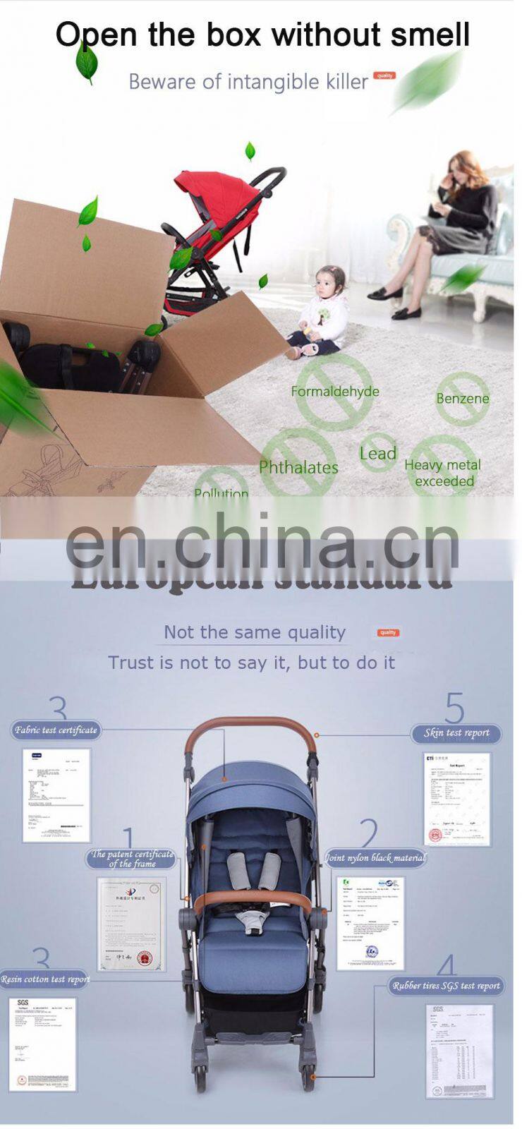 2018 OEM Factory EN 1888 Approved Baby Stroller