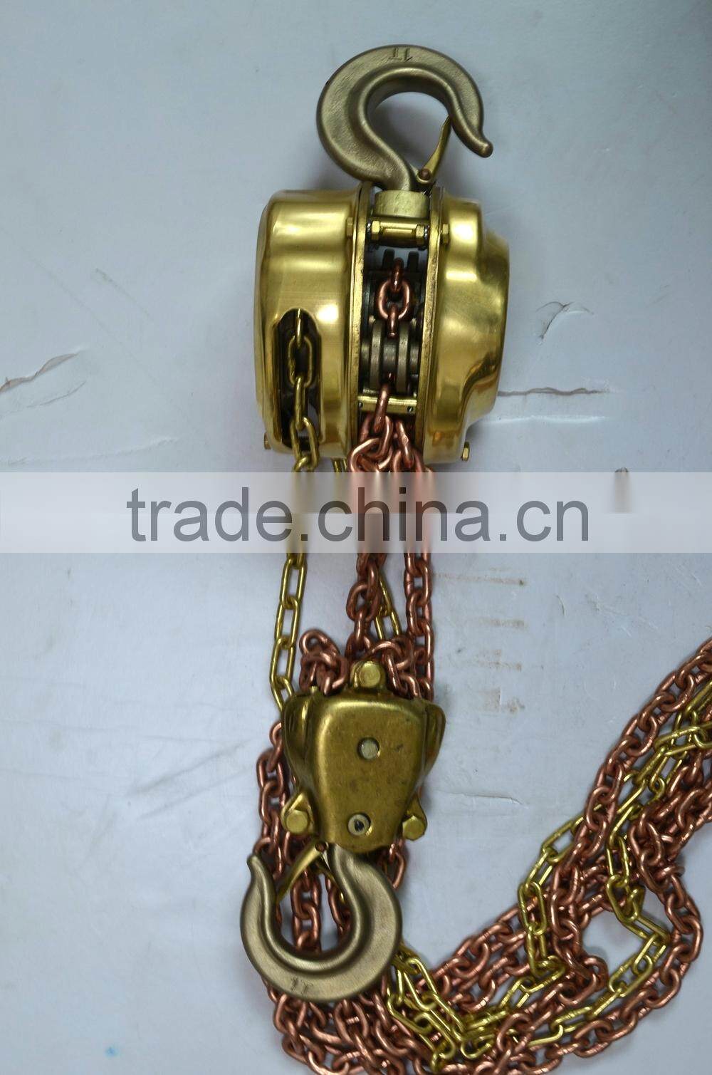 High quality 10 ton copper alloy spark proof manual chain hoists
