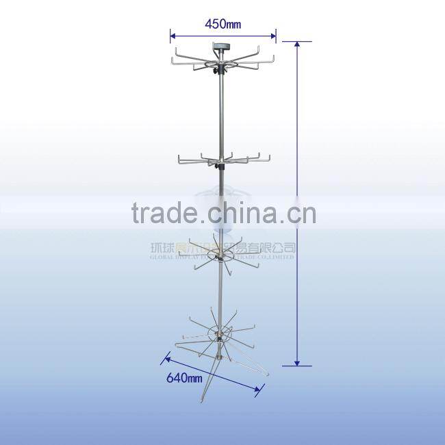 Best sale metal 4-tier spinning floor accessories display rack