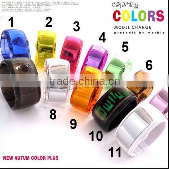 silicon watch 2013 women silicone led watch wide bracelet watch