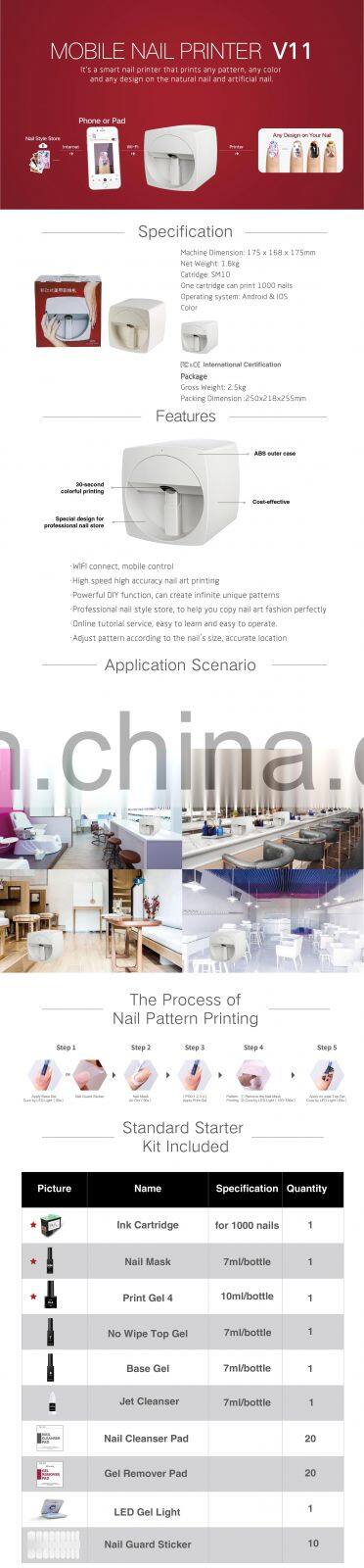 Sales colorful surfical drawing semi permanent digital nail art printer 3d device machine price