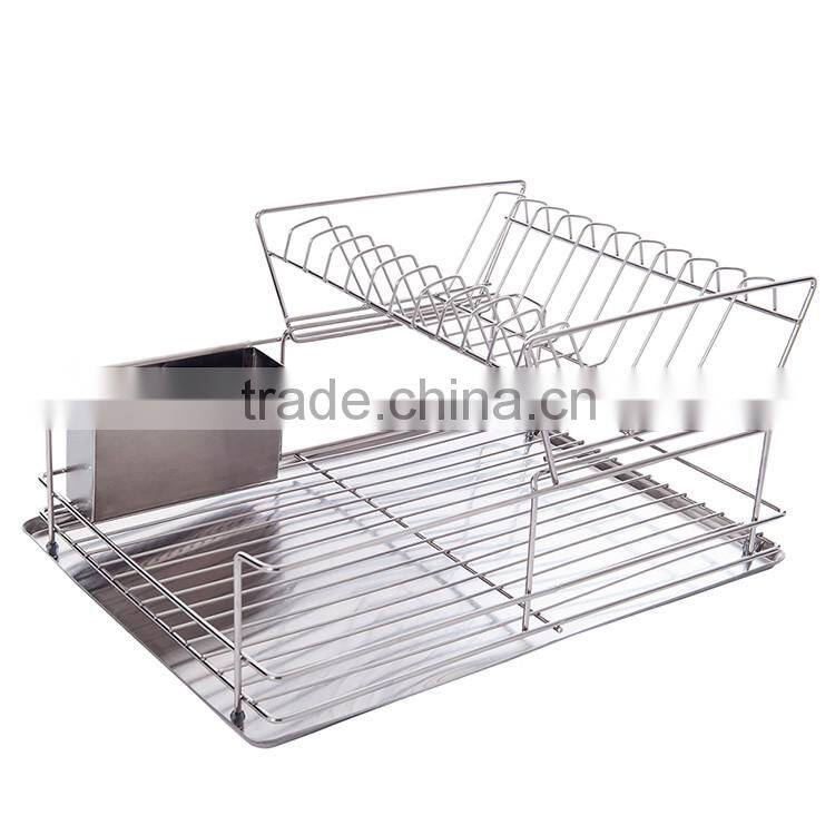 hot selling 2 tier stainless steel dish rack