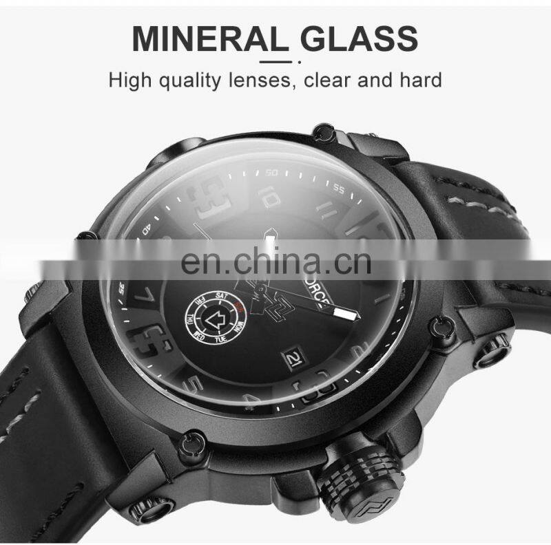 NAVIFORCE 9099 High Quality Japanese Quartz Movement Premium Watches Leather Auto Date Luminous Naviforce Watch Men Logo Watches