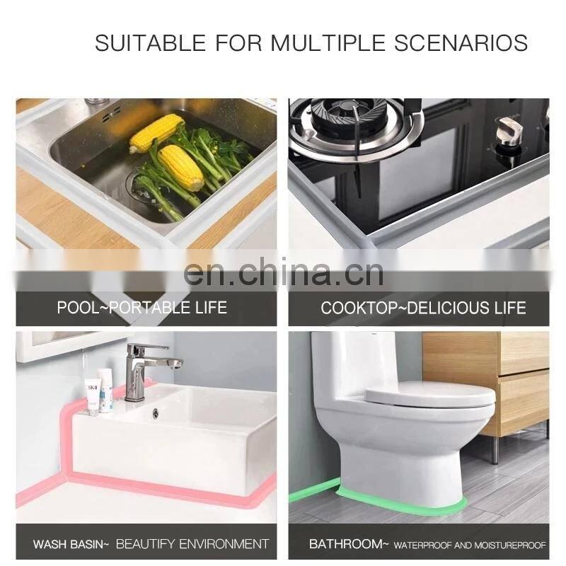 Bathroom Kitchen Accessories Shower Bath Sealing Strip Tape Caulk Strip Self Adhesive Waterproof Wall Sticker Sink Edge Tape