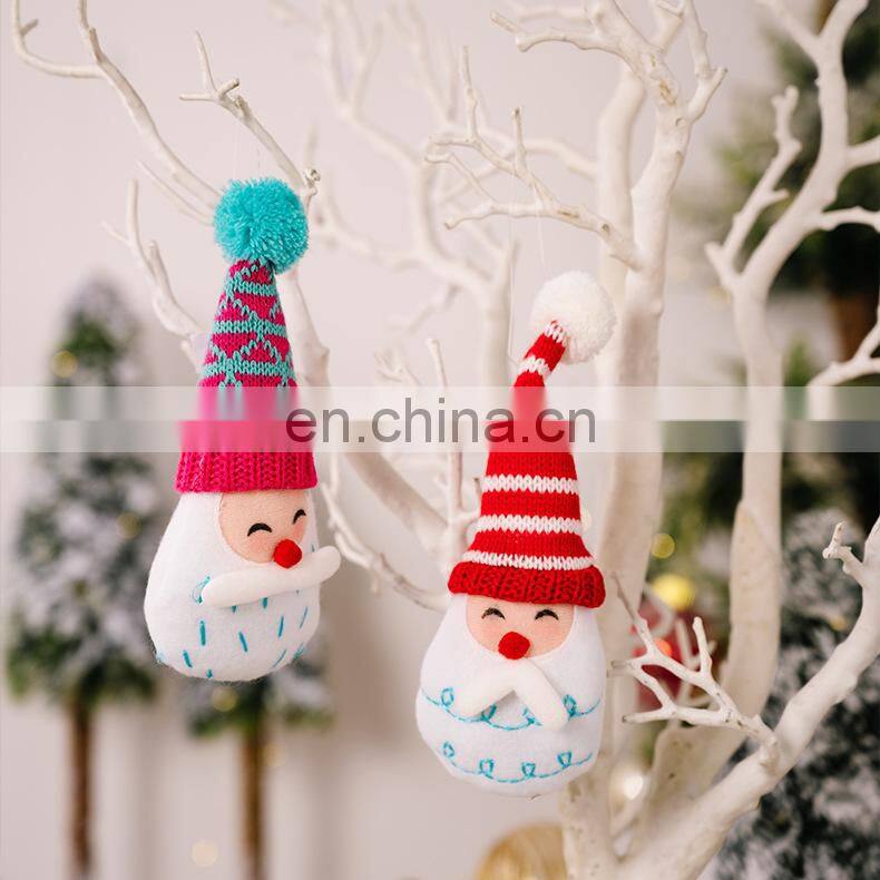 Christmas Tree Decoration Knitted Hat Faceless Forest Santa Doll Pendant Xmas Gift Navidad 2023 Christmas Decoration for Home