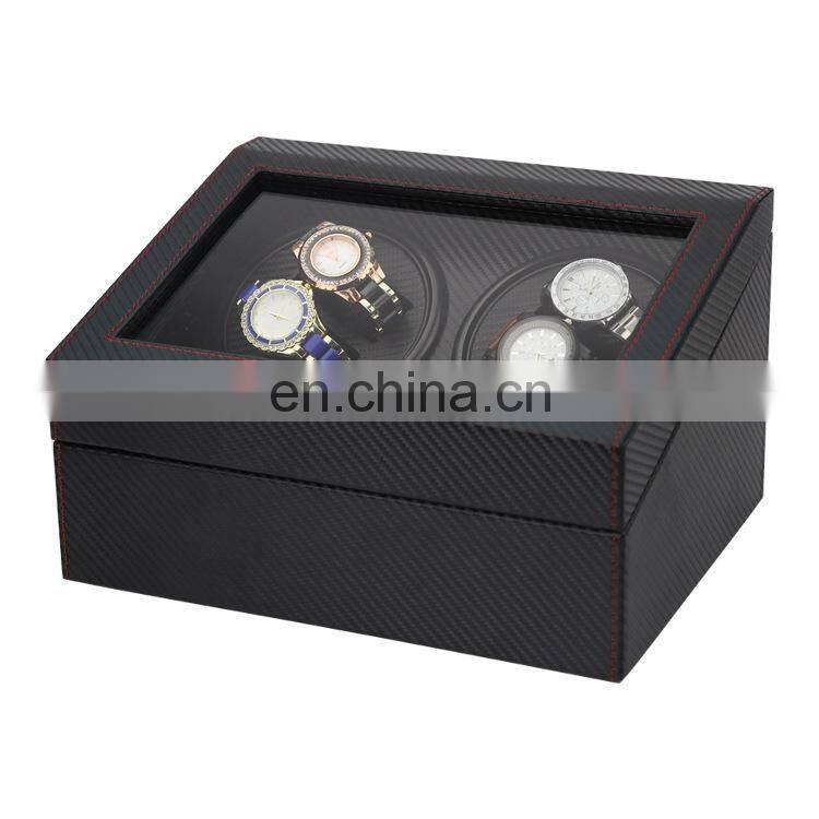 Watch Winding Carbon Fiber High Quality Watch Winder Motor Stop Automatic Watch Jewelry Display Cabinet Box