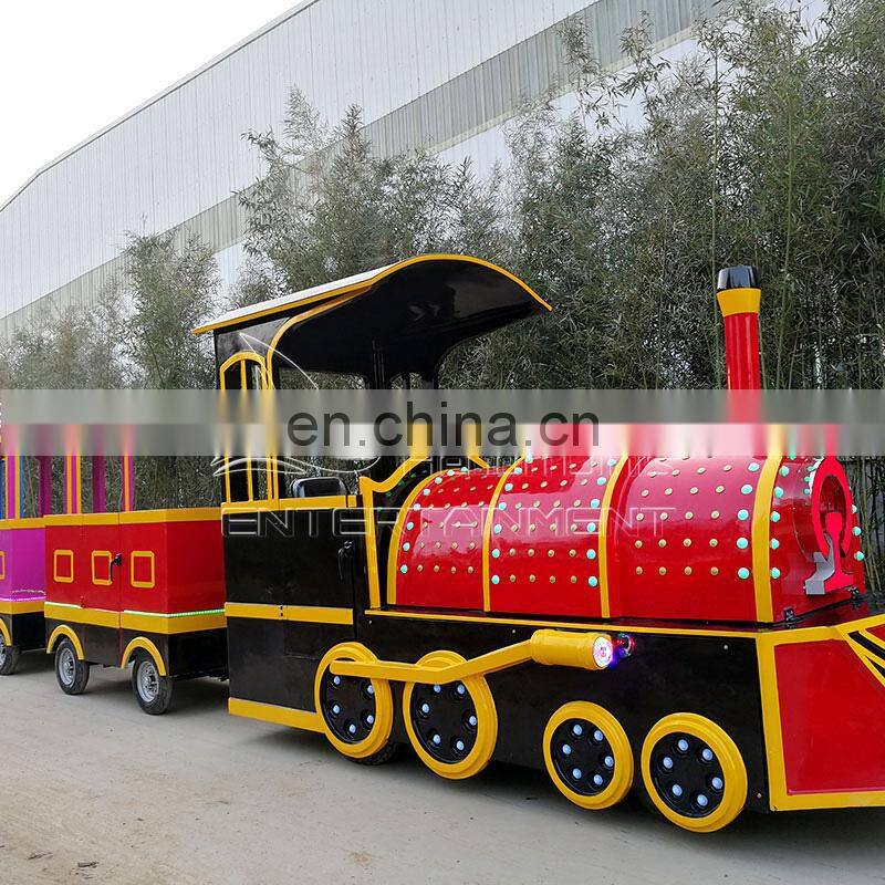 Children indoor rides battery trackless train for sale