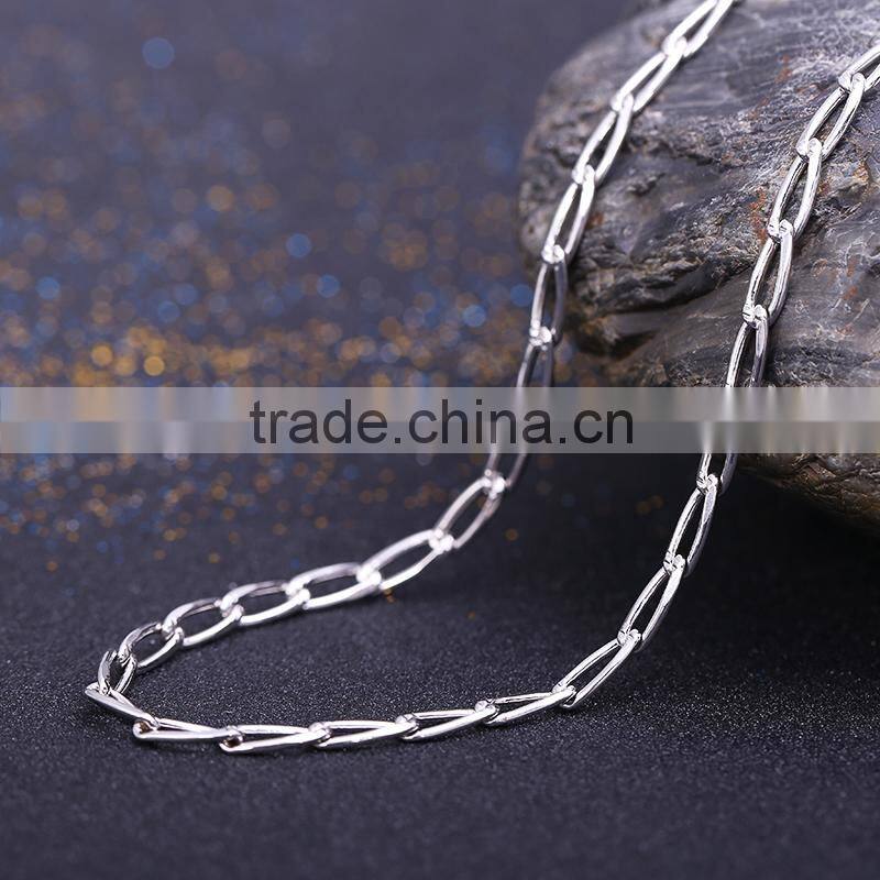 2015 funky chains rhodium plated brass chain beautiful ellipse necklace
