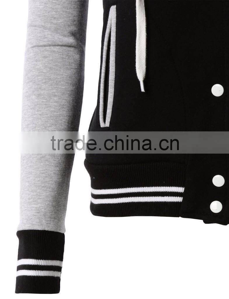 Letterman Varsity Baseball Hoodie Mens Jacket - Removable Hood