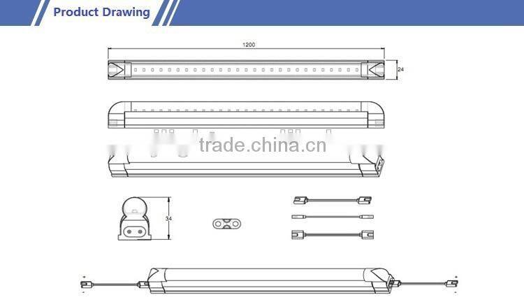 Hot sale 3 years warranty smd 4feet led light 12w t5 led tube light high output