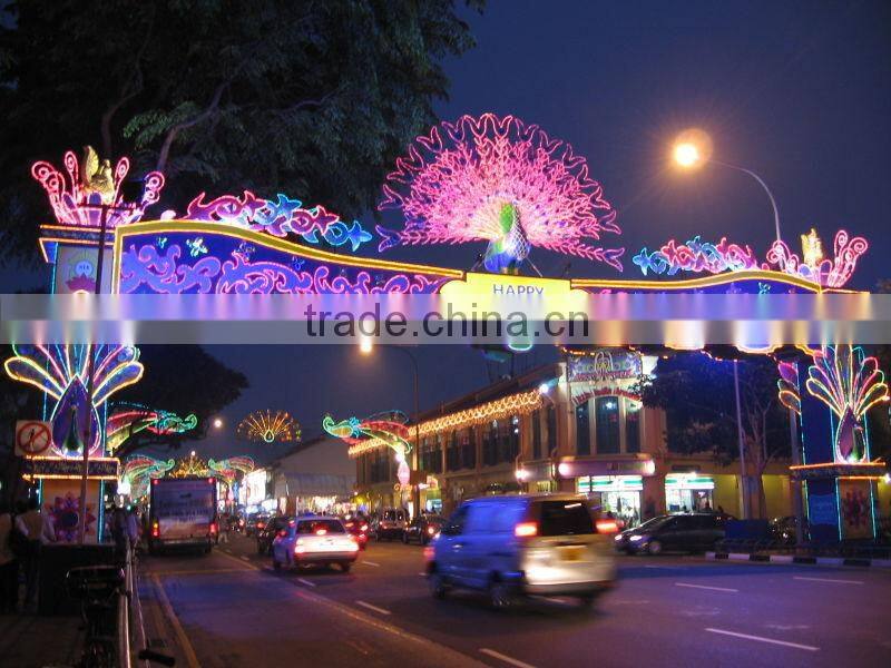 Street decorated christmas led lights