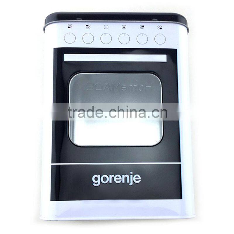 rectangle tin cans with PVC window for electronic battery packing