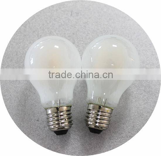 A60 Frosted global clear glass 230v filament candle lamp 6w e27 cob led filament bulb light