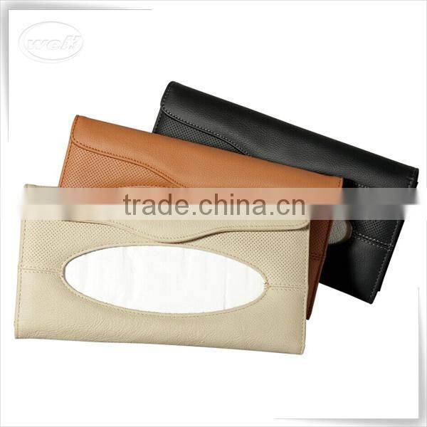 Christmas season hot promotion leather car visor tissue holder for home