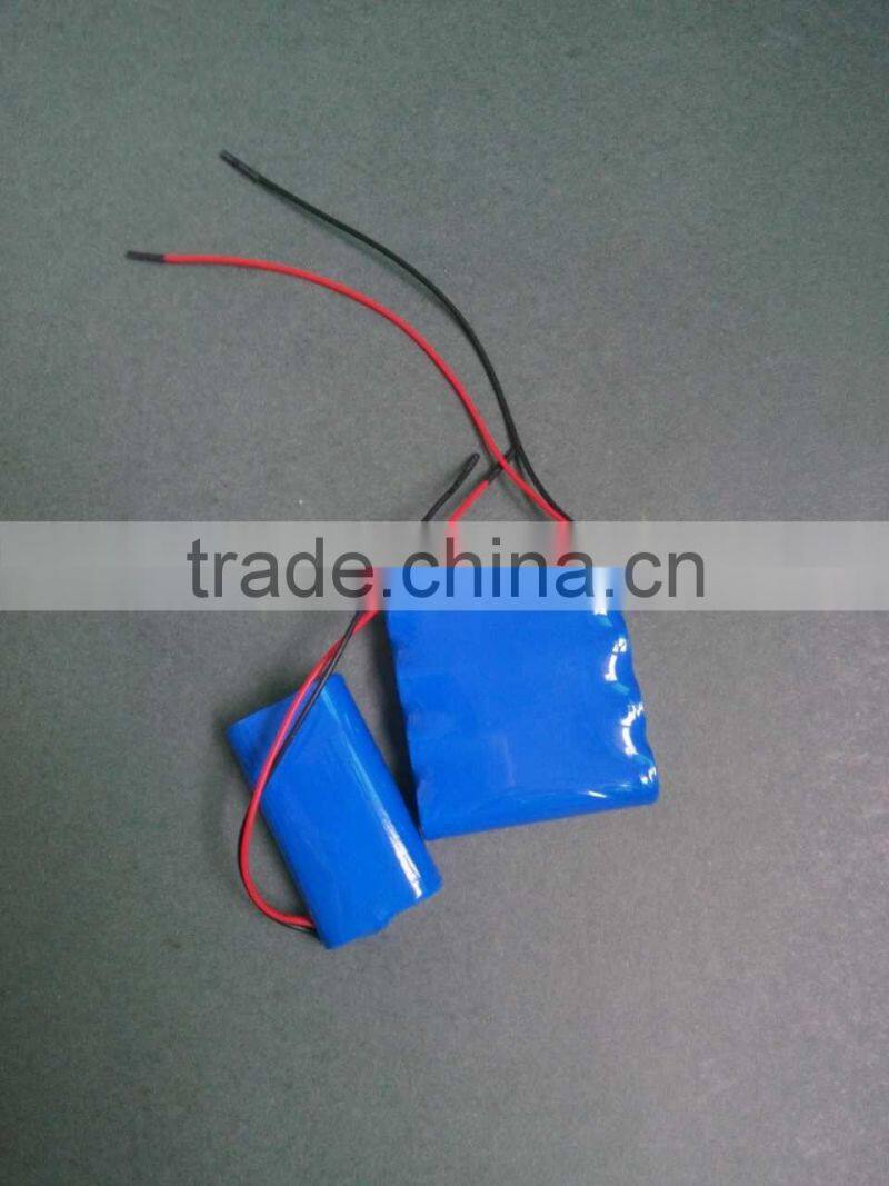 China factory direct Li ion Rechargeable Battery Pack 18650 3.7v 10400mAh with dc power jack connector