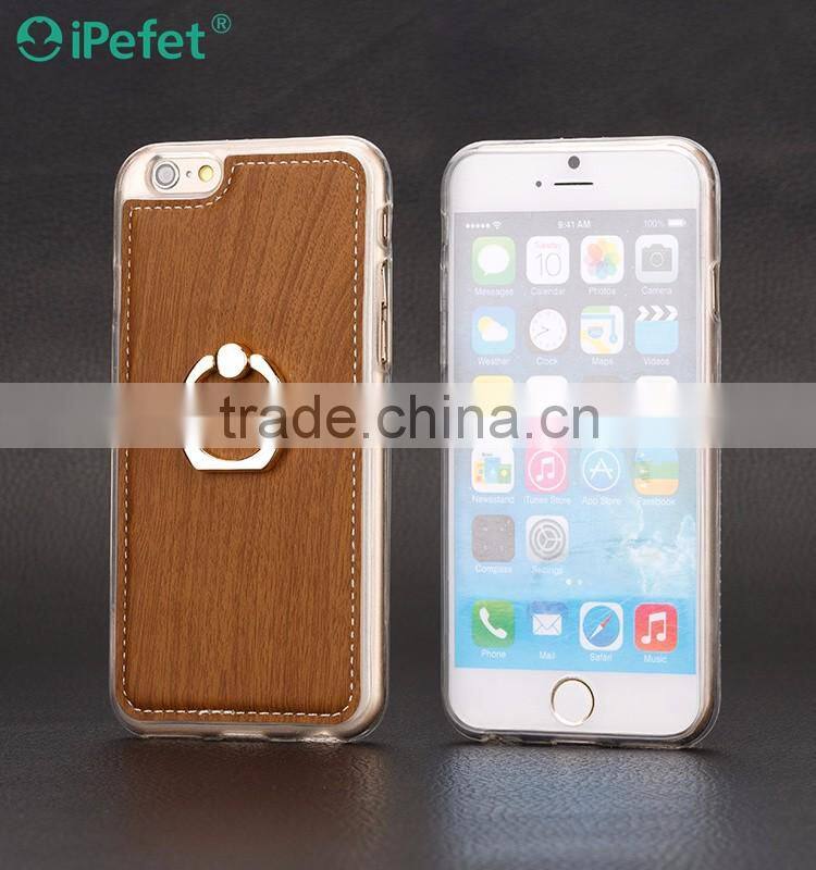 Finger Ring Holder TPU Phone Case For iPhone 6s, For iPhone 6 TPU+Leather Case with Ring Stand