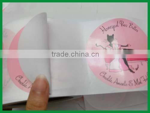 Custom colorful Cream sticker labels with gloss lamination