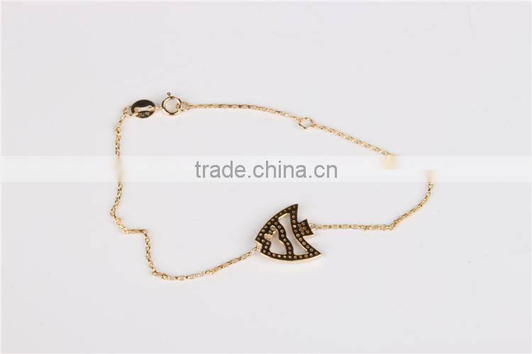 Lovely fish shape bracelet 925 cheap silver bracelet with CZ bracelet