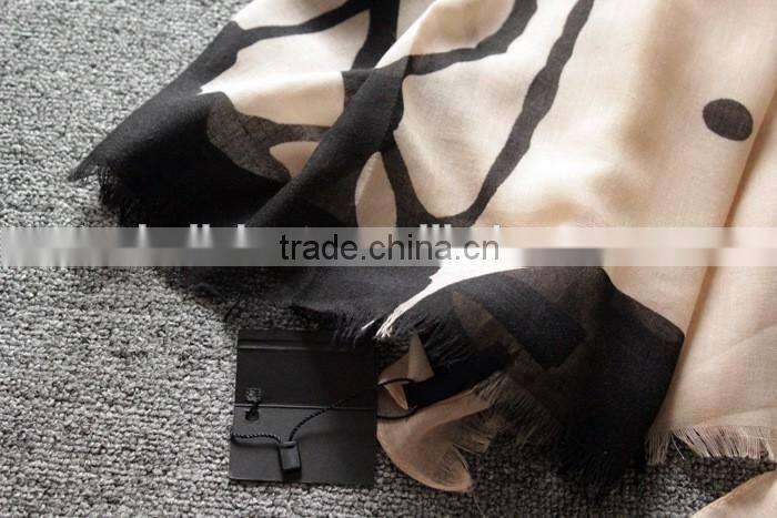 Painting Lotus Print Tassel Brim 2016 Spring Summer Women Hijab