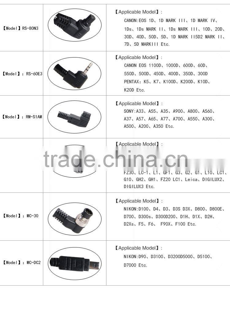 Professional camera equipment remote control for canon eos 5d mark ii