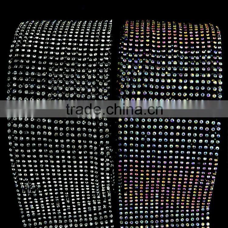 24 rows diamond mesh roll, elastic stretch trimming rhinestone roll in China