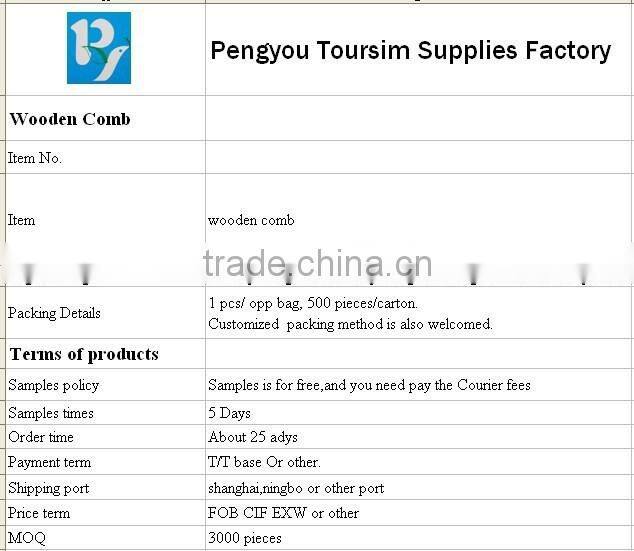 common high quality wholesale wooden hair comb