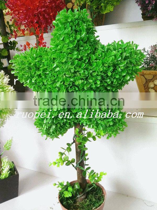 High emultion green decorative artificial star shaped potted bosai