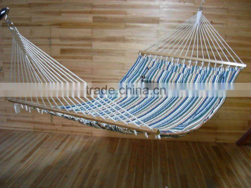 Outdoor canvas garden hammock with steel stand
