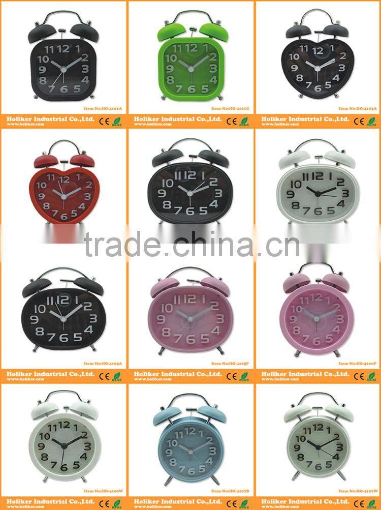 lovely metal twin bell alarm desktop clock