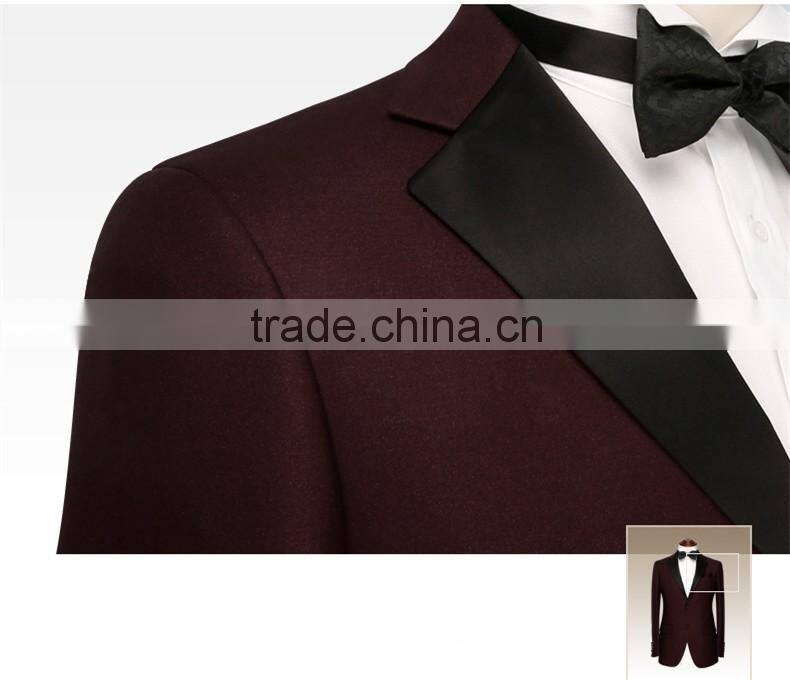 Wine Color Groom Suits Custom Made In Turkey