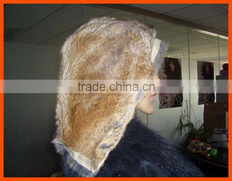 down jacket rabbit fur hood lining