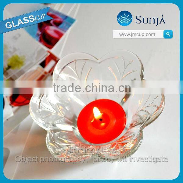 Wholesale crystal candle holders glass lotus candle holder
