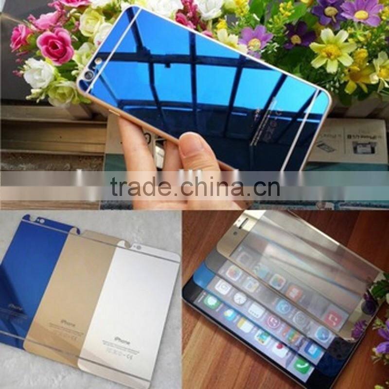 glass screen protector, For apple iphone 6 plus Plating Color Mirror Toughened Glass Front Screen Protector Film