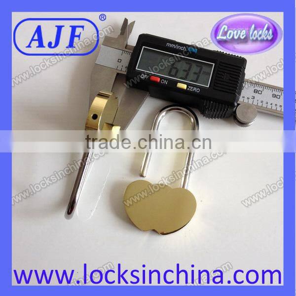 2014 popular 40MM brass double heart Love Padlock For lovers