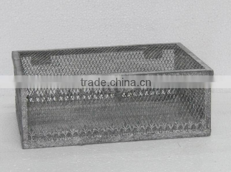 Rectangular handmade industrial storage box