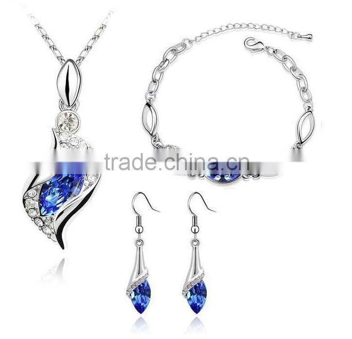 fashion Emerald pendant and ring wedding jewelry set