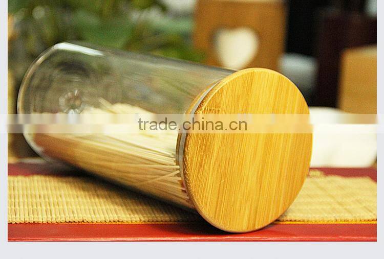 Good sales fancy glass jars ad lids with bamboo or wood