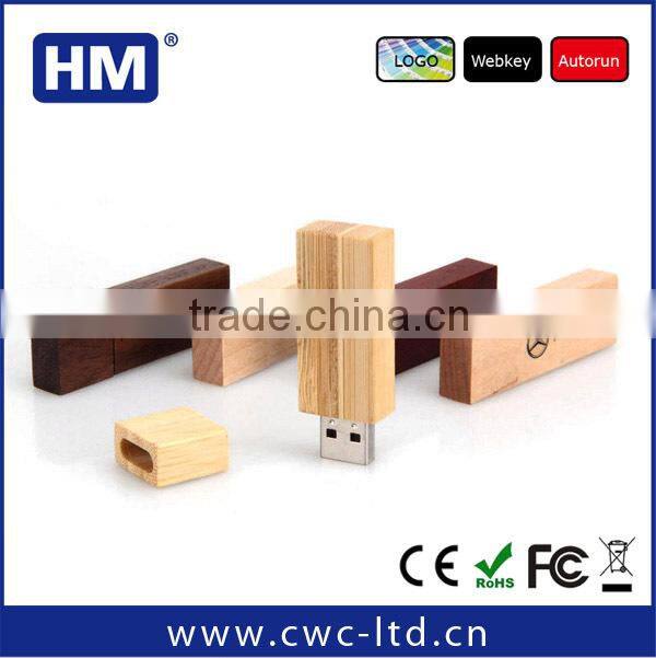promotional factory supply wood USB stick 3.0 with high quality 32GB/64GB/128GB choice custom LOGO/package
