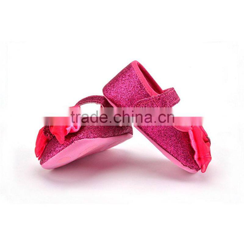 2016 A-bomb Fashionable Designed Bling Bling Soft Sole Bowknot wholesale baby shoes/baby prewalker shoes