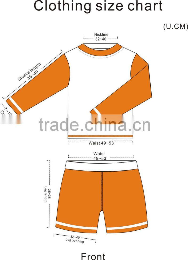 2015 Hot Sale Alva Rash Guards Wholesale UPF 50+ Clothes with Sun Protection Baby Suit