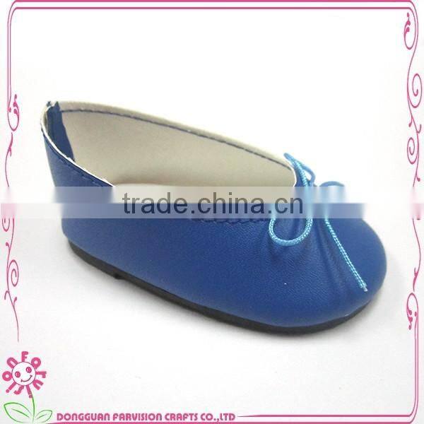 dark blue PU leather doll shoes wholesale 18 inch