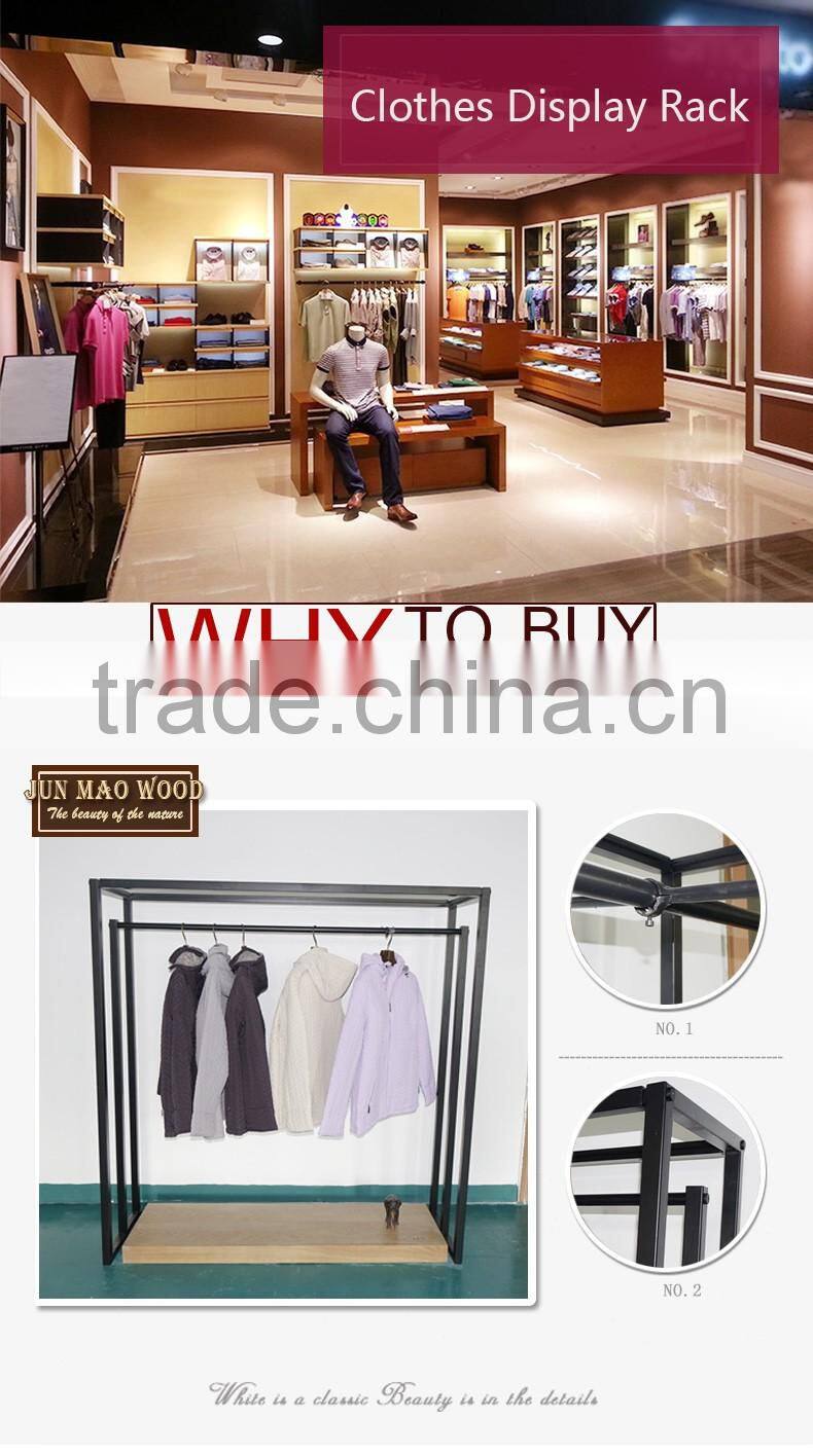 Removable shelf combination iron pipe design for clothes floorstanding display racks
