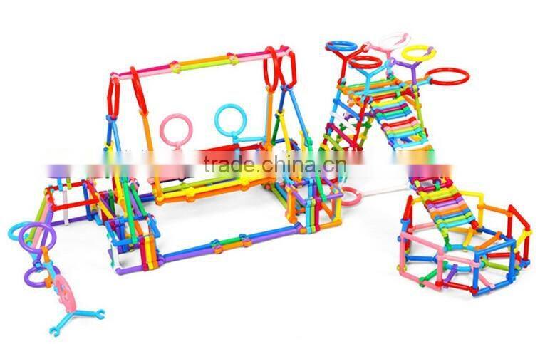 Newly intelligent diy plastic kid toy building block smart stick