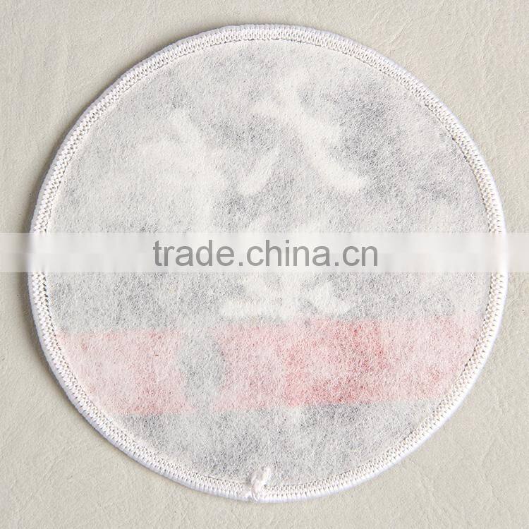 Hangzhou label company manufacture white woven badge label for cluture clothing