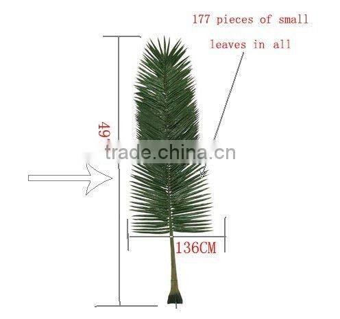 Artificial coconut leaf for outdoor large tree head