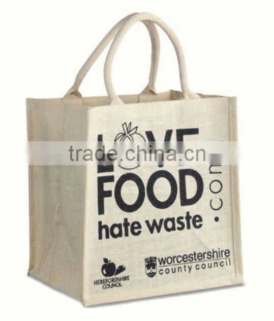 Grocery jute bag /Hot sale Jute bag / jute shopping bag / promotional jute bag/ shopping tote bag