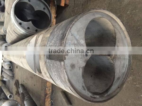 chrome/nitride/bimetallic parallel twin screw barrel for plastic extruder machine