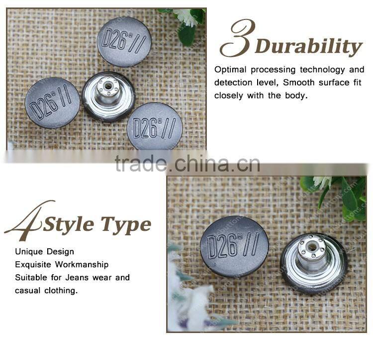 Antique silver jeans button metal jeans button for jackets